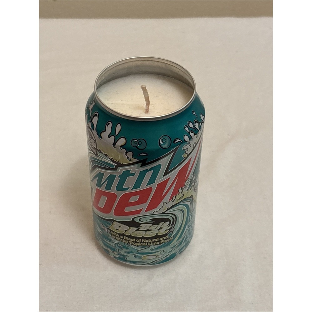 Mountain Dew Baja Blast Soda Pop Can Soy Wax Candle 9oz Scented Decorative